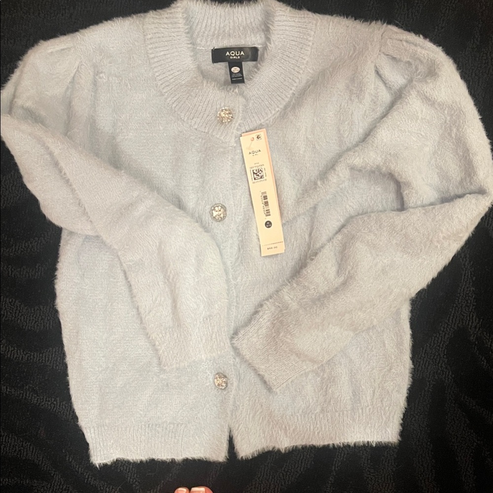 NWT AQUA from Bloomingdale’s Girls Light Baby Blue Cozy Sweater